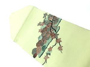 リサイクル　紅葉・風景模様名古屋帯